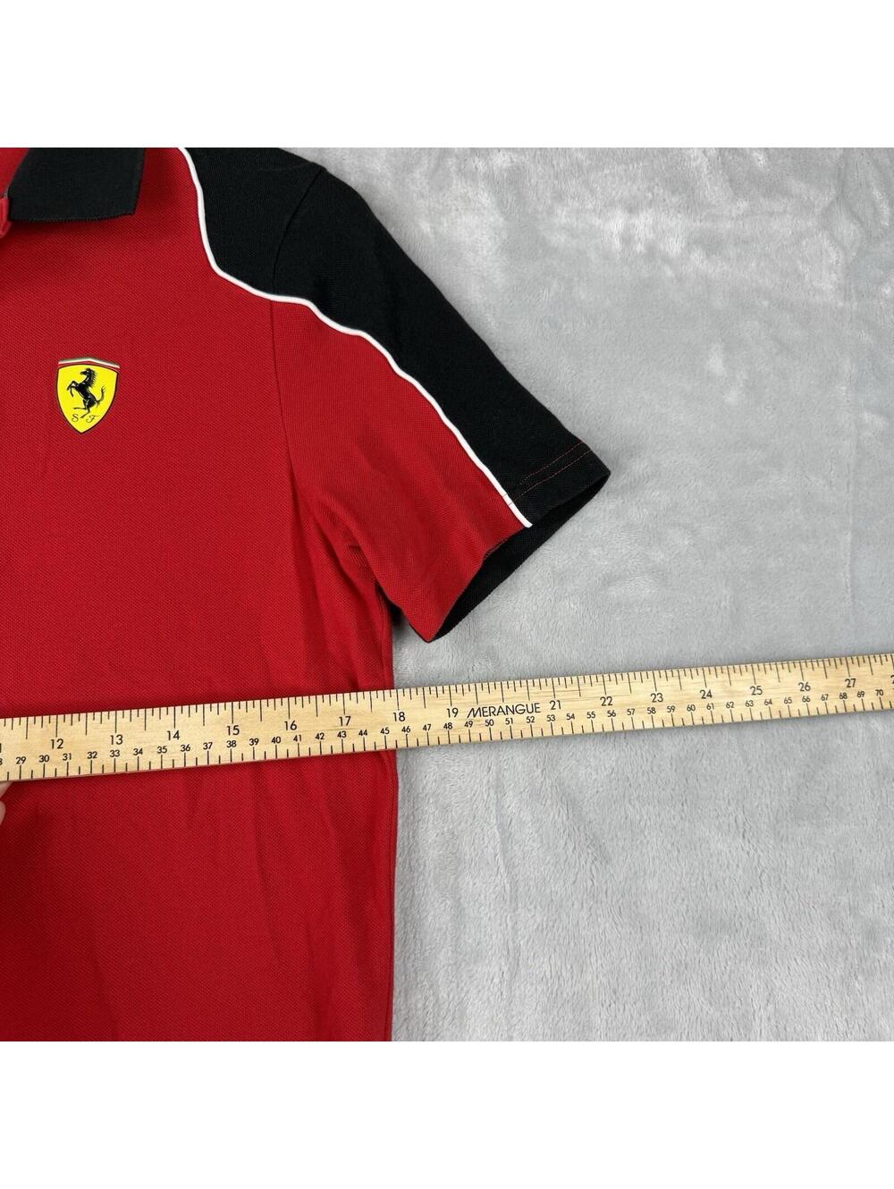 Puma Ferrari Scuderia Polo Shirt Red Black Men Small Motorsport Logo Preppy Auto - Picture 7 of 9